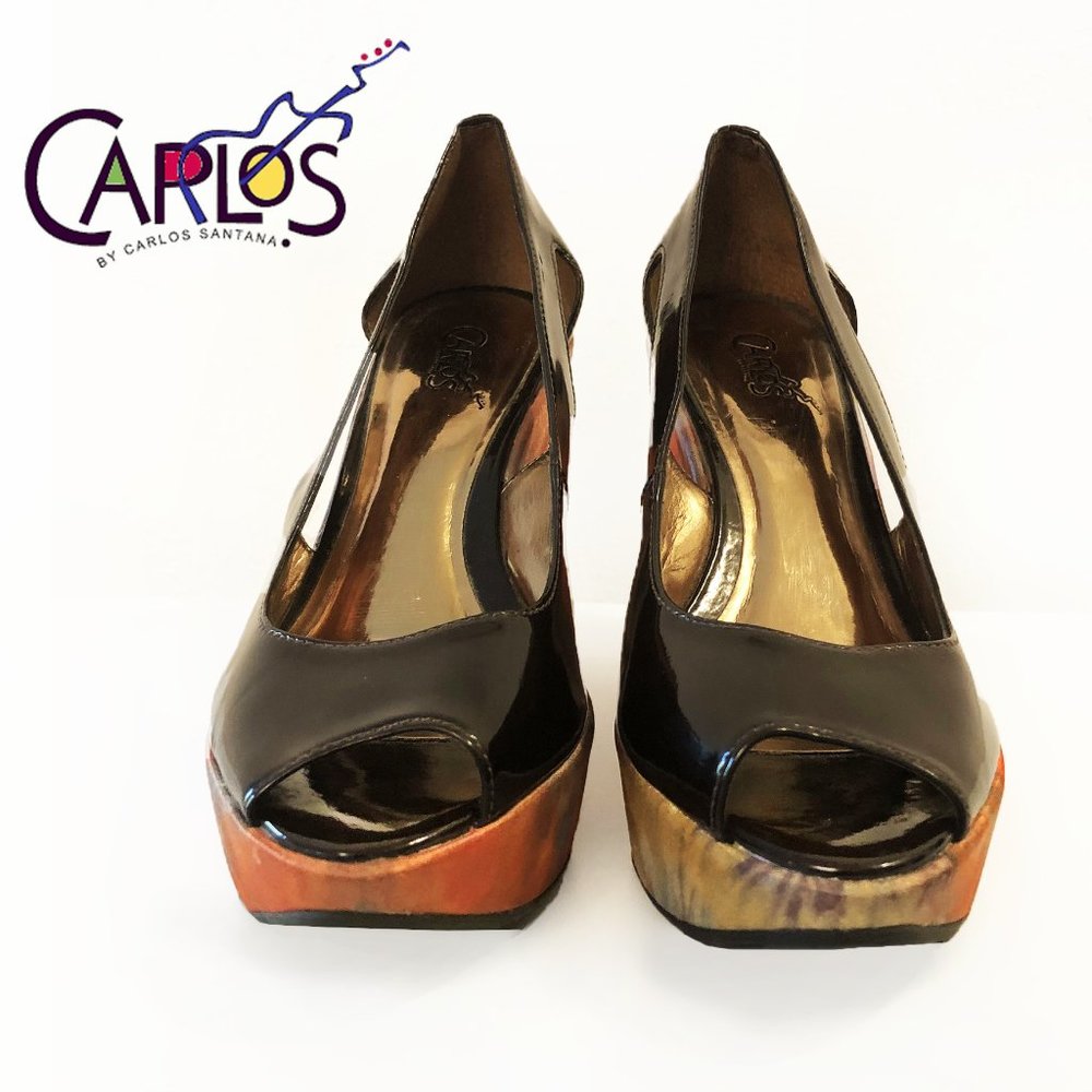 Carlos Santana artsy platform wedge shoes - Picture 4 of 9